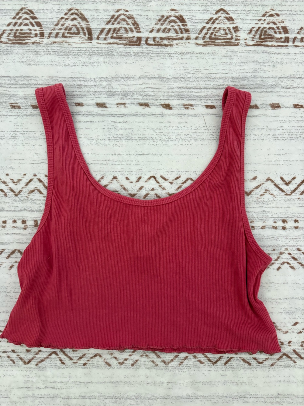 American Eagle Ribbed Button-Front Cropped Tank Top - Picture 2 of 3